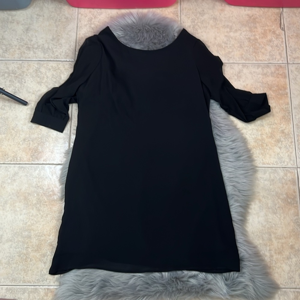 EUC Heartsoul Black Sheath Dress With White Bow Back Size XL